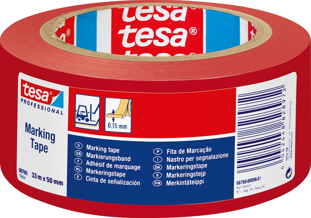 Markeringstejp Tesa 50x33 röd