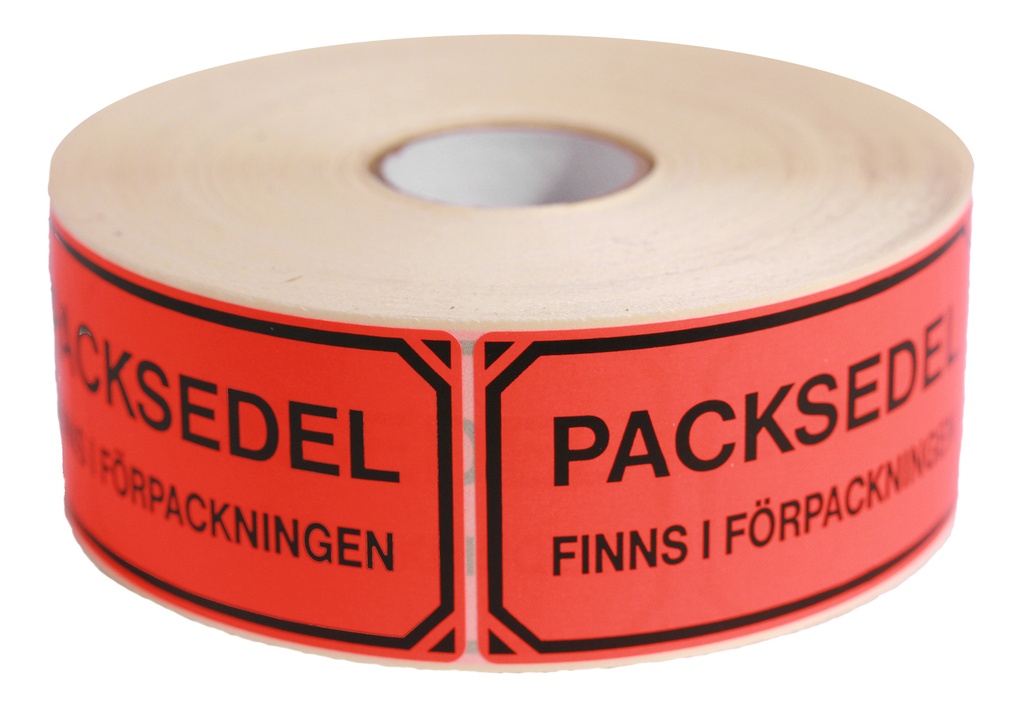 Etikett Packsedel finns 1000/r