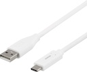 USB-C - A 2.0 Deltaco vit 1m