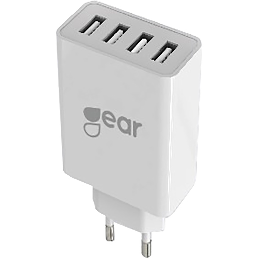 GEAR Laddare 220V 4xUSB-A 5A/2