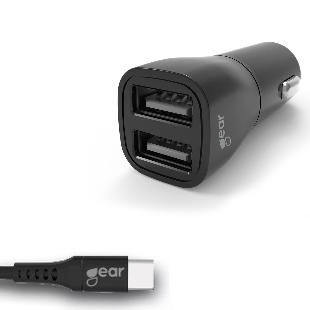 GEAR Laddare 12-24V 2xUSB 3.4A