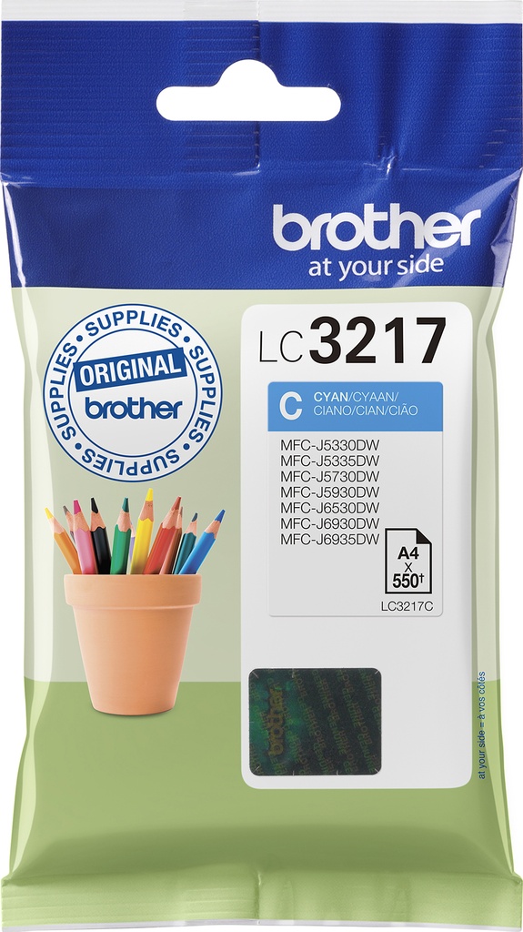 Bläck Brother LC-3217C Cyan