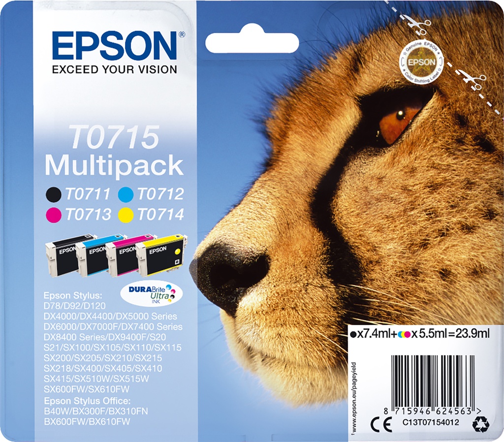 Bläck Epson T0715 CMYK 4/fp