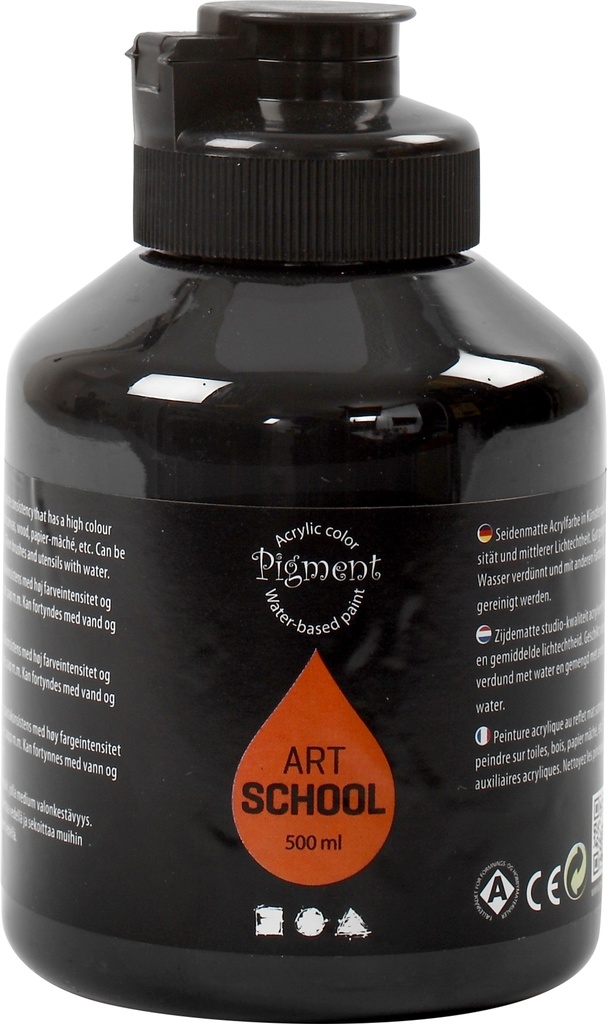 Akrylfärg Pigment 500ml svart