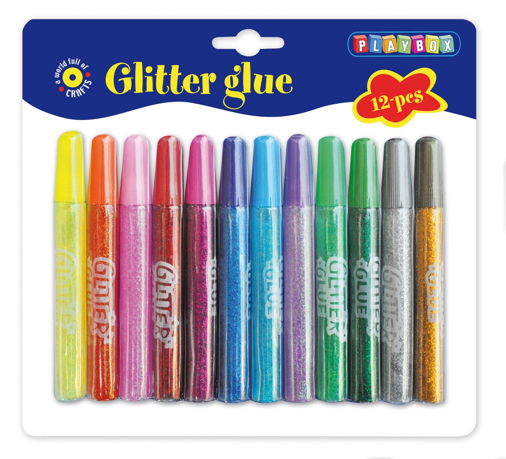 Glitterlim 13ml 12sort.färg