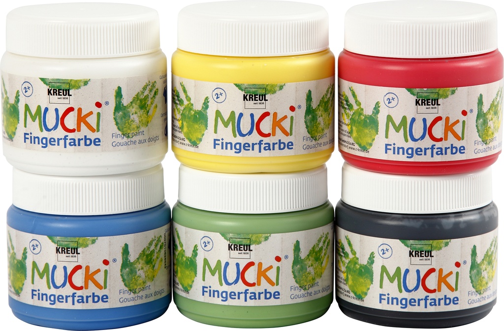 Fingerfärg mixade  6x150ml