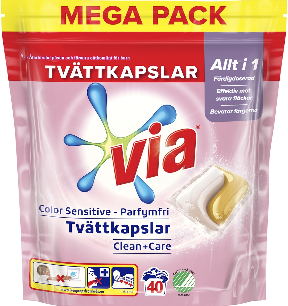 Tvättkapslar Via Col Sens 40/