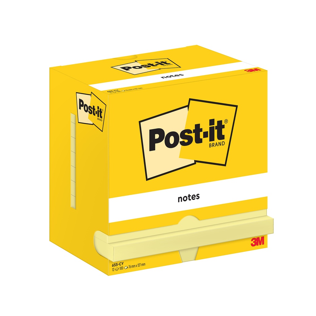 Post-it 655 127x76mm gul 12/fp