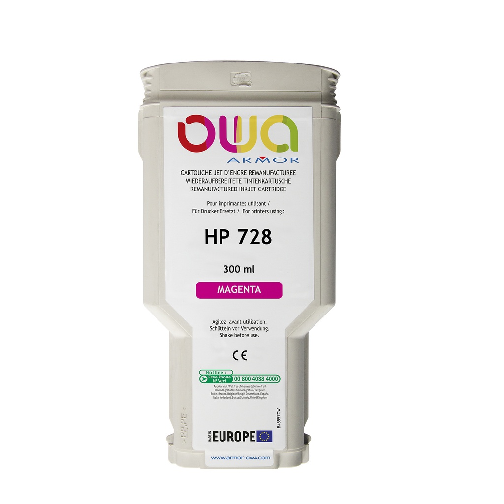 Bläck OWA HP 728 magenta 300ml