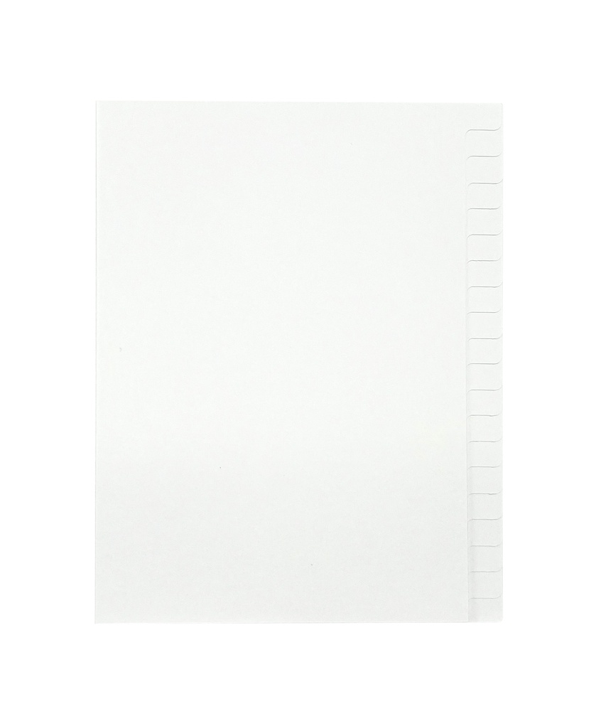 Register A5 1-20 otryckta vita papper oh 25st/fp