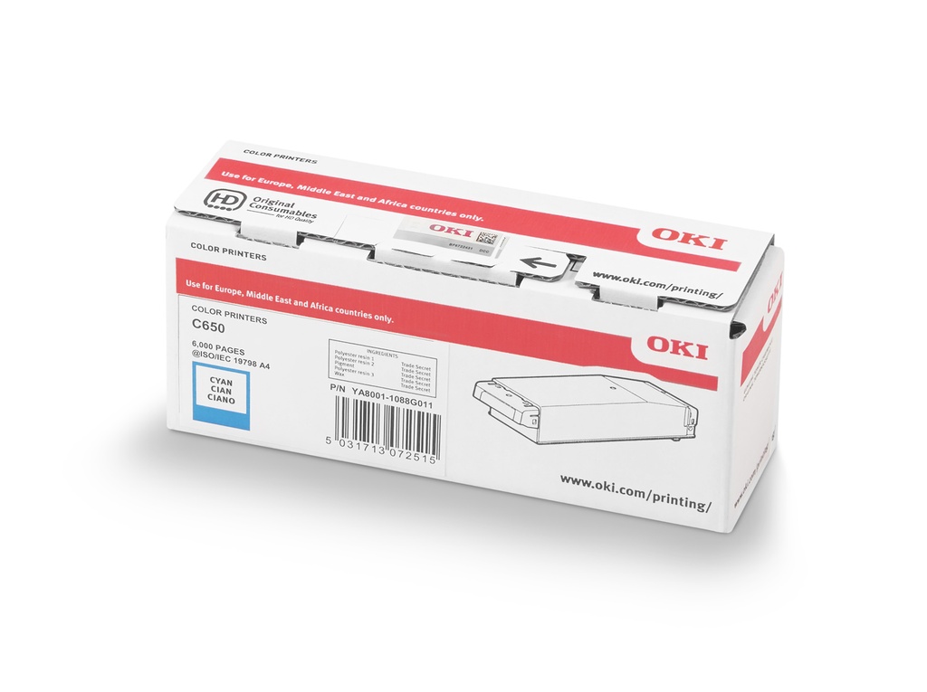 Toner OKI C650 Cyan