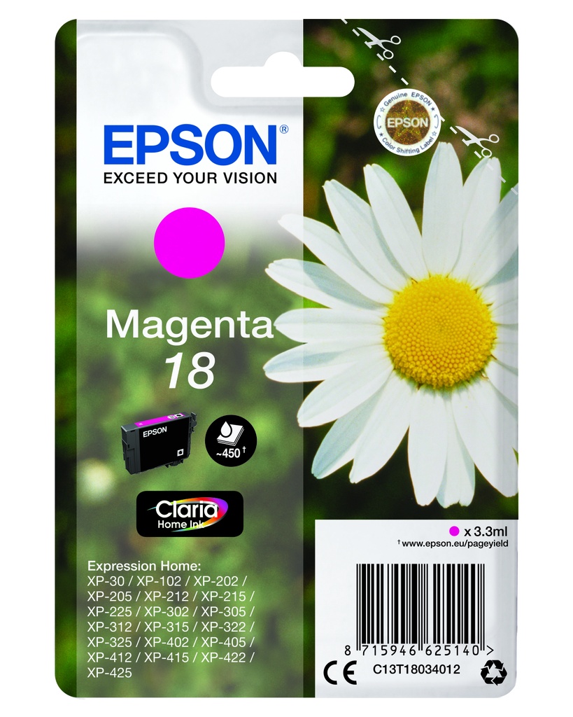 Bläck Epson T1803 Magenta