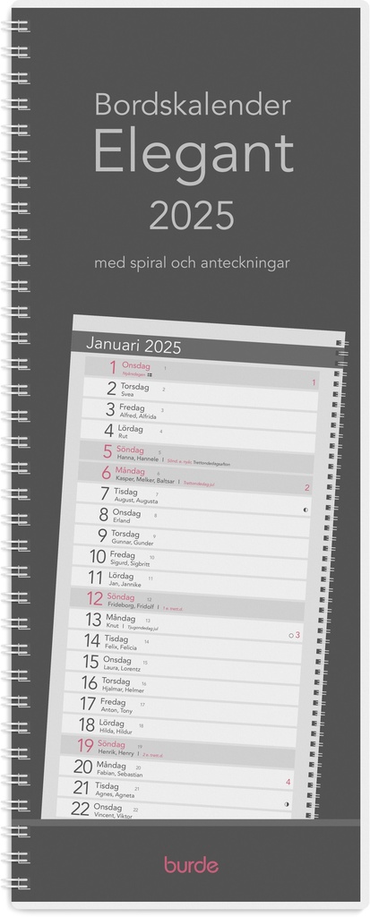 Bordskalender Elegant 2025