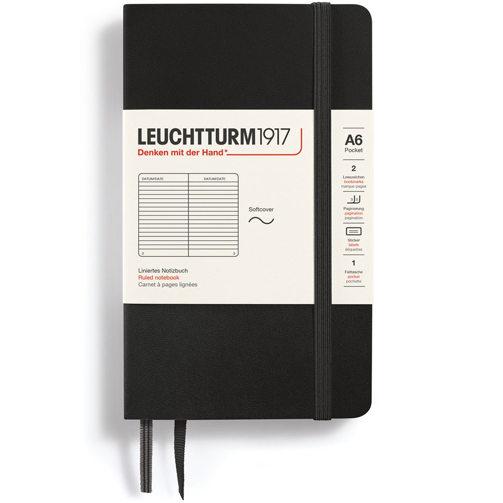 Ant.bok A6 soft linj black