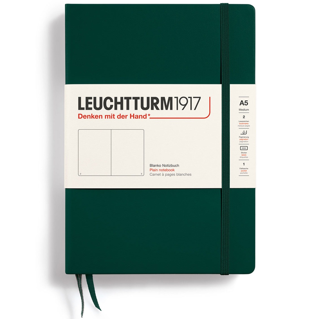 Ant.bok A5 h blank forestgreen
