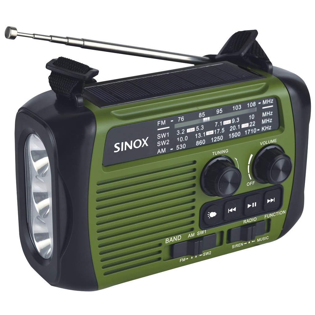 Nödradio Dynamo och Solcell
