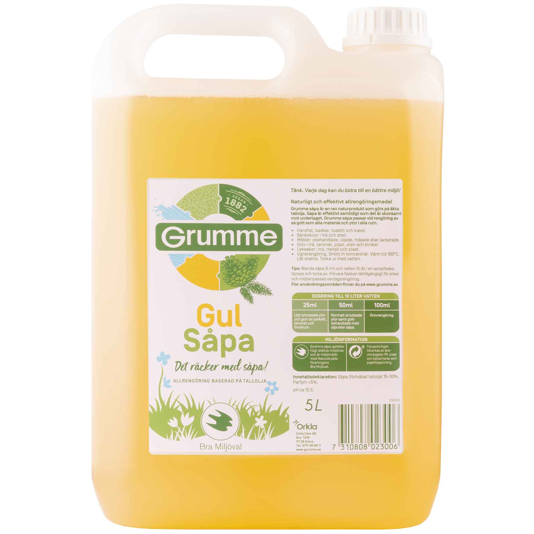 [8555653] Såpa Gul Grumme,  5 l