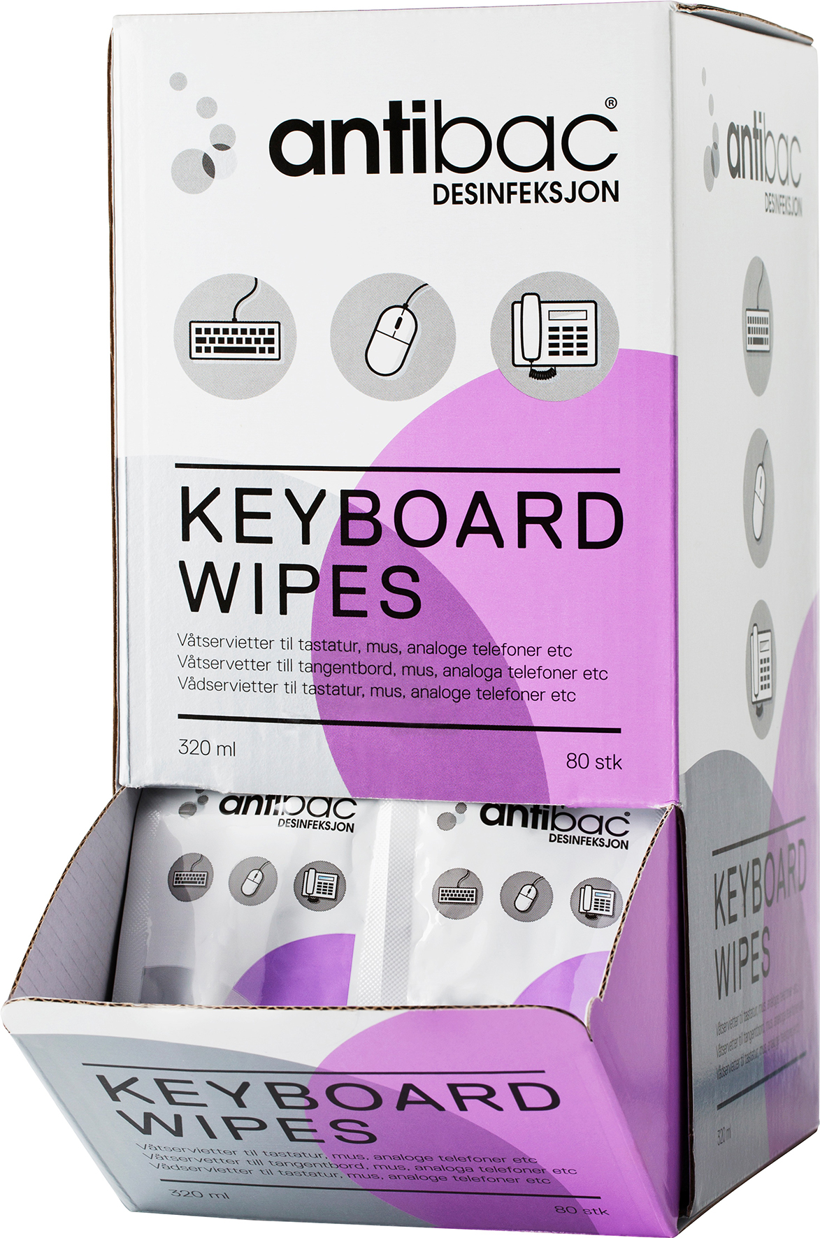 [8550487] Antibac Keyboard Wipes, 80 st