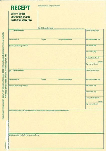 [2895019] Recept, ej tryck, lösa 1000 st