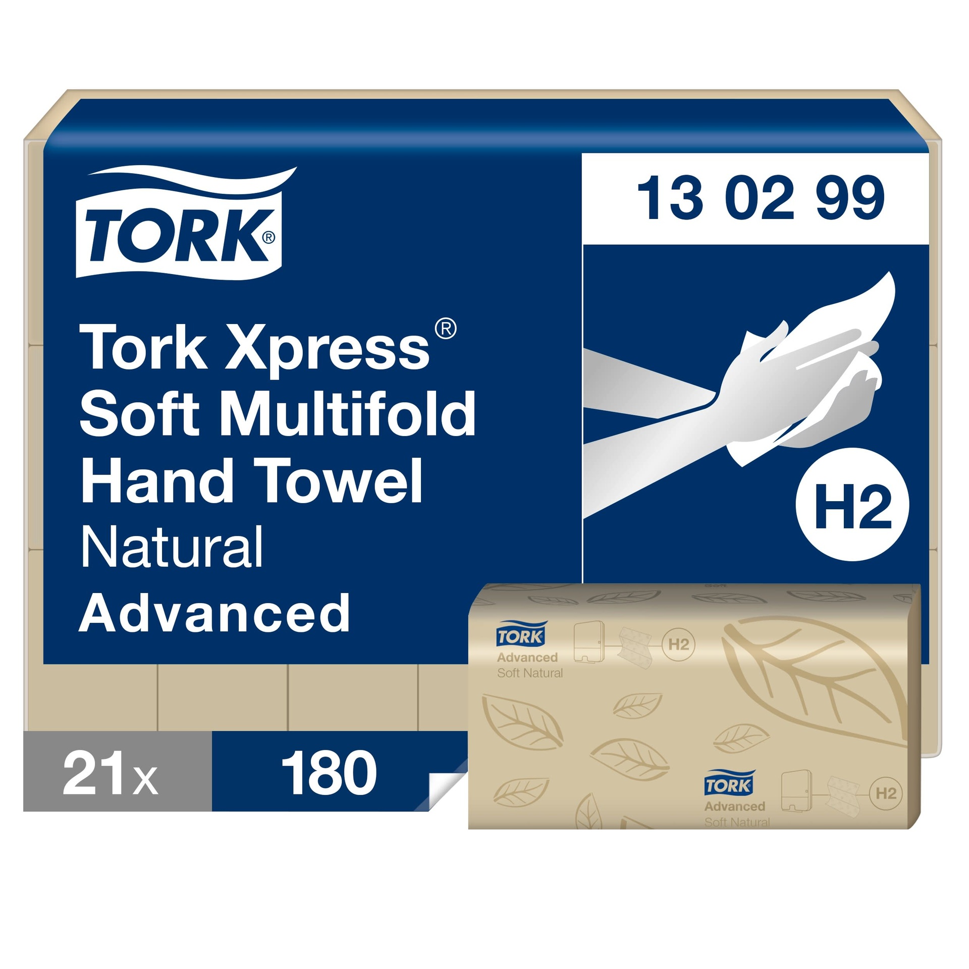 [8561069] Handduk Tork H2 Natur / EKO Advanced 3780 st/trp