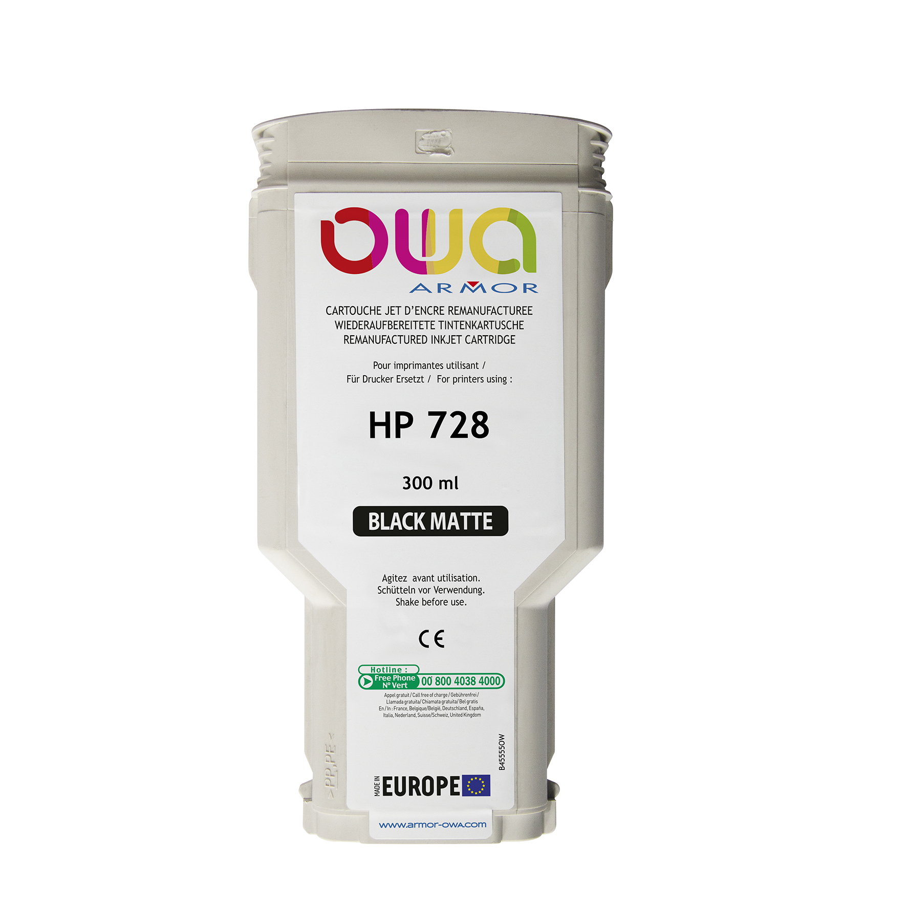 [8561264] Bläck OWA HP 728 mattsv. 300ml