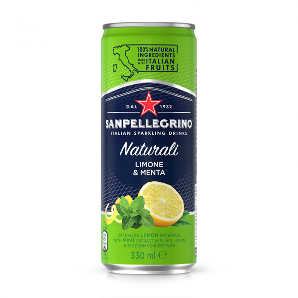 [EE00316] San Pellegrino Limone & Menta Naturali Burk 33cl x 24st/back