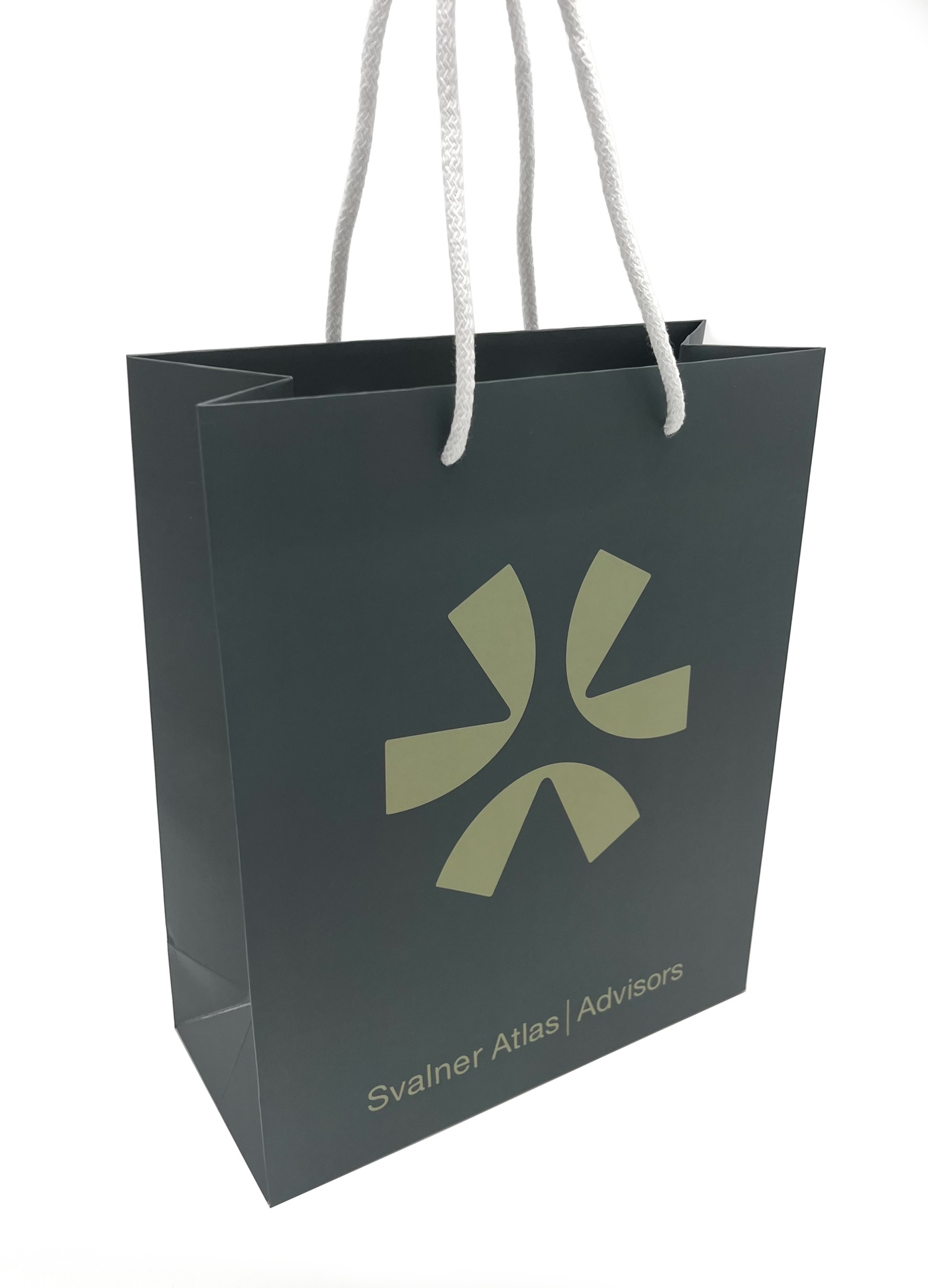 [EESAG021] Exclusive Green paper bag with white handles 100 pcs/unit